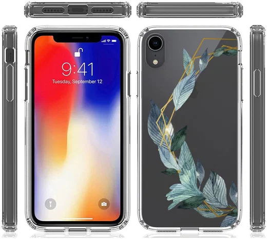 Apple iPhone XR Transparante Print Back Cover Hoesje Watercolor Flower afbeelding 9