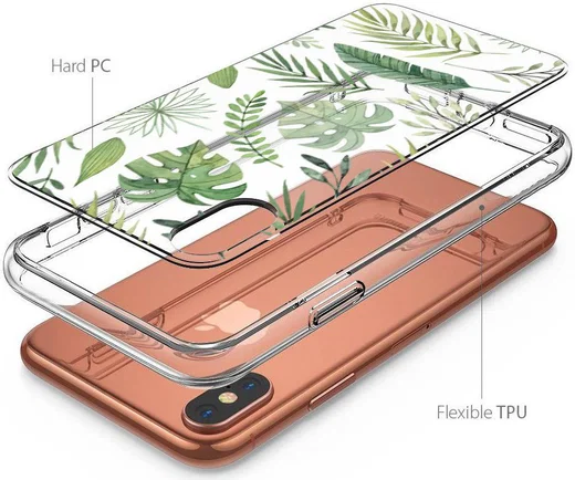 Apple iPhone XR Transparante Print Back Cover Hoesje Botanic afbeelding 4