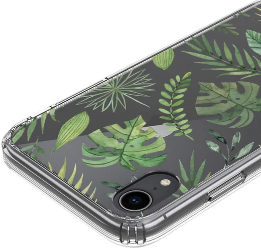 Apple iPhone XR Transparante Print Back Cover Hoesje Botanic afbeelding 6