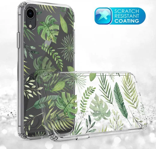 Apple iPhone XR Transparante Print Back Cover Hoesje Botanic afbeelding 8