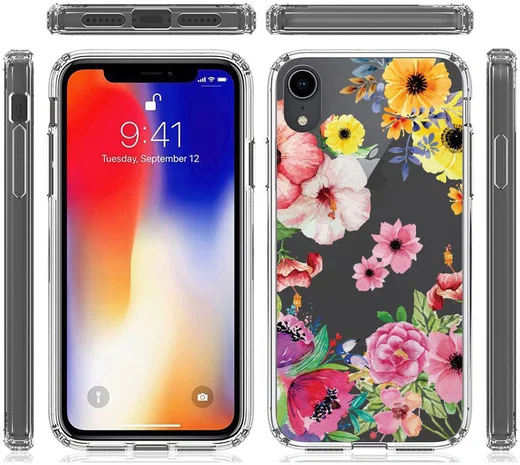 Apple iPhone XR Transparante Print Back Cover Hoesje Bloemen afbeelding 10