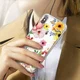 Apple iPhone XR Transparante Print Back Cover Hoesje Bloemen afbeelding 2