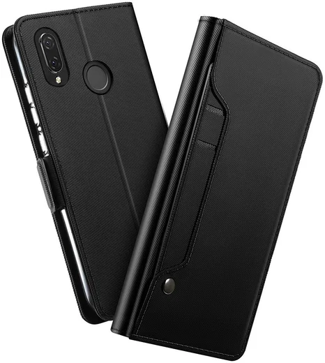 Huawei P Smart Plus Book Cover met Spiegel Zwart afbeelding 1