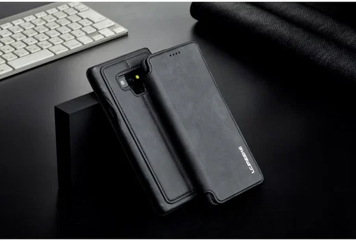 Samsung Galaxy Note 9 Retro Bookcase Hoesje met Kaarthouder Zwart afbeelding 12