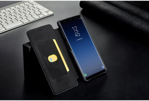 Samsung Galaxy Note 9 Retro Bookcase Hoesje met Kaarthouder Zwart afbeelding 13