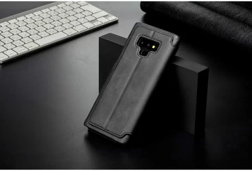 Samsung Galaxy Note 9 Retro Bookcase Hoesje met Kaarthouder Zwart afbeelding 15