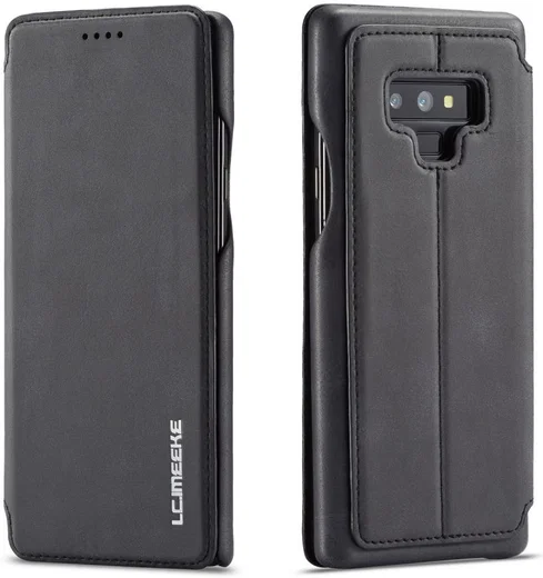 Samsung Galaxy Note 9 Retro Bookcase Hoesje met Kaarthouder Zwart afbeelding 6