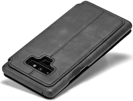Samsung Galaxy Note 9 Retro Bookcase Hoesje met Kaarthouder Zwart afbeelding 8