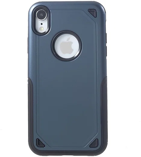 Apple iPhone XR Stevig Hybride Hoesje Blauw afbeelding 2