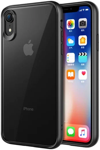 Apple iPhone XR Transparant Hybride Hoesje Zwart afbeelding 1
