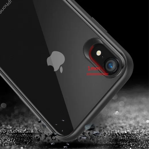 Apple iPhone XR Transparant Hybride Hoesje Zwart afbeelding 4