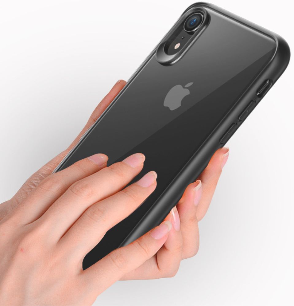 Apple iPhone XR Transparant Hybride Hoesje Zwart afbeelding 6
