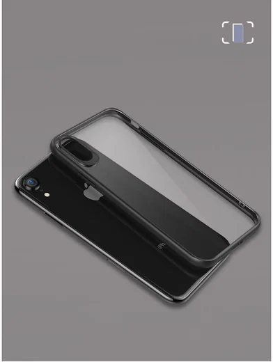 Apple iPhone XR Transparant Hybride Hoesje Zwart afbeelding 8