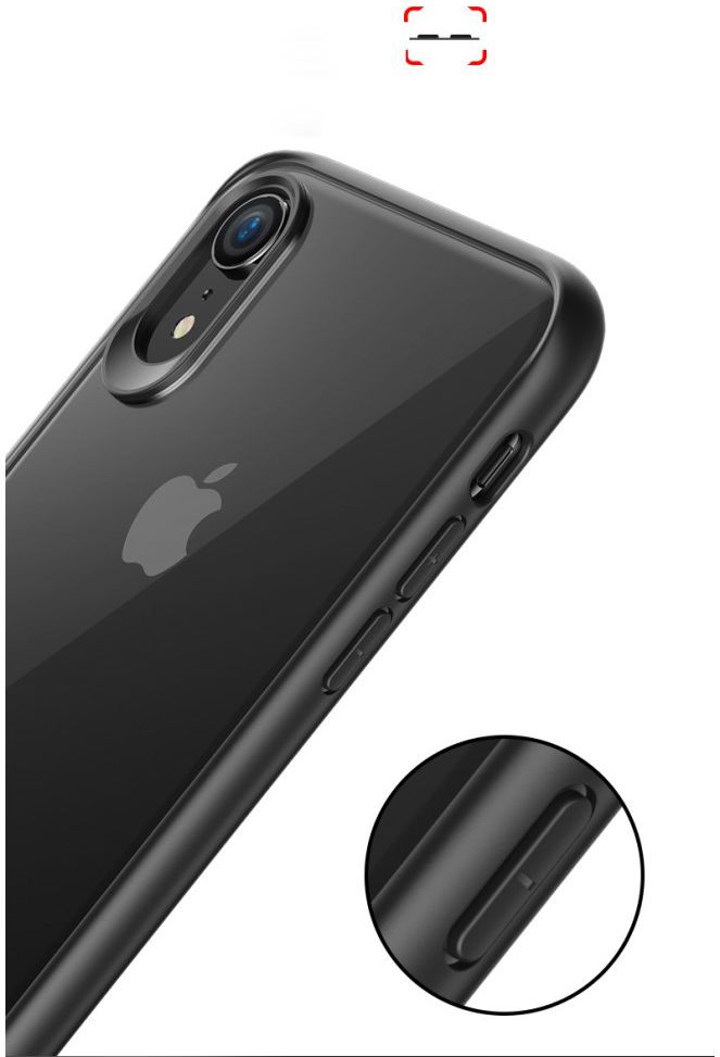 Apple iPhone XR Transparant Hybride Hoesje Zwart afbeelding 9
