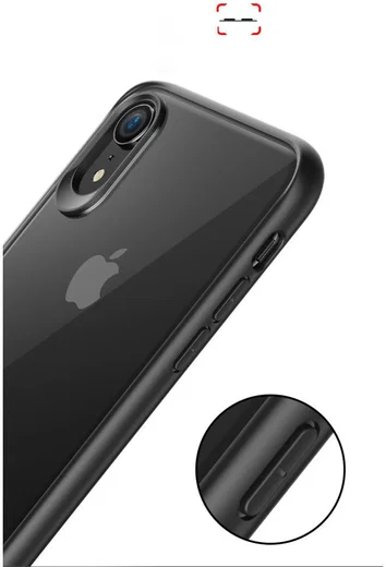 Apple iPhone XR Transparant Hybride Hoesje Zwart afbeelding 9