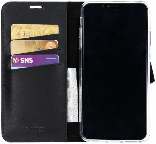 Valenta Booklet GelSkin Apple iPhone XS Max Echt Leren Hoesje Zwart afbeelding 1