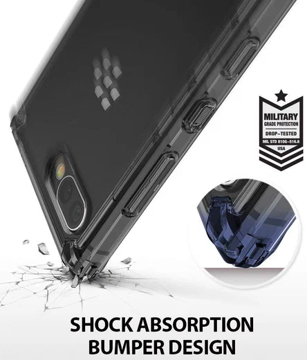 Ringke Fusion Hoesje BlackBerry Key2 Transparant Zwart afbeelding 2