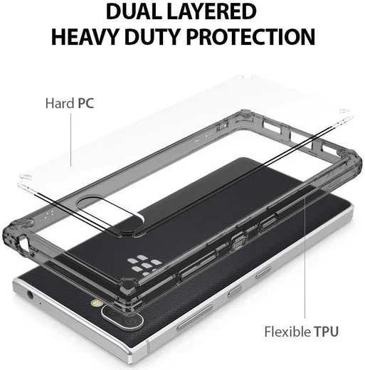 Ringke Fusion Hoesje BlackBerry Key2 Transparant Zwart afbeelding 3