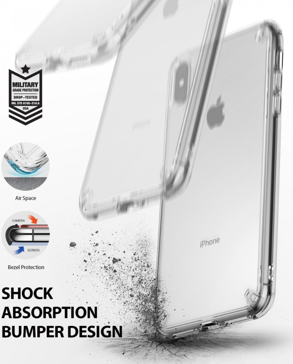 Ringke Fusion Kit Apple iPhone XS Max Transparant Hoesje Transparant afbeelding 2