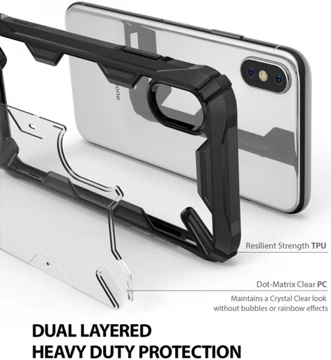 Ringke Fusion X Apple iPhone XS Hoesje Doorzichtig Zwart afbeelding 2