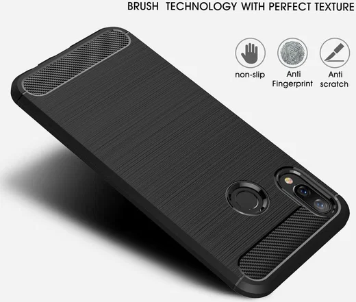 Huawei P Smart Plus Geborsteld TPU Hoesje Grijs afbeelding 4