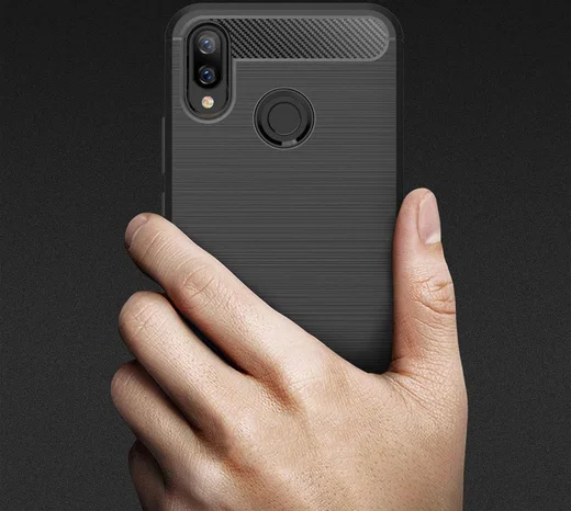Huawei P Smart Plus Geborsteld TPU Hoesje Grijs afbeelding 9