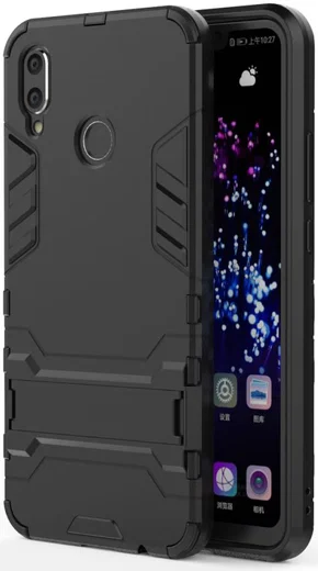 Huawei P Smart+ Hybride Stand Hoesje Zwart afbeelding 1