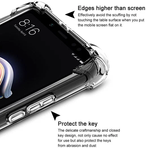 IMAK Xiaomi Redmi Note 5 Hoesje TPU met Screenprotector Transparant afbeelding 4