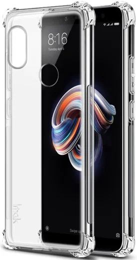 IMAK Xiaomi Redmi Note 5 Hoesje TPU met Screenprotector Transparant afbeelding 2