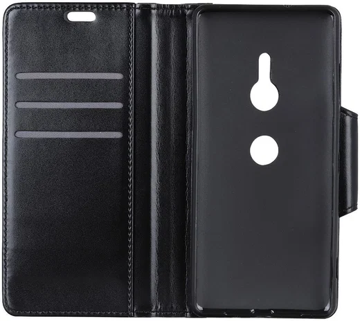 Sony Xperia XZ3 Hoesje met Kaarthouder Zwart afbeelding 2