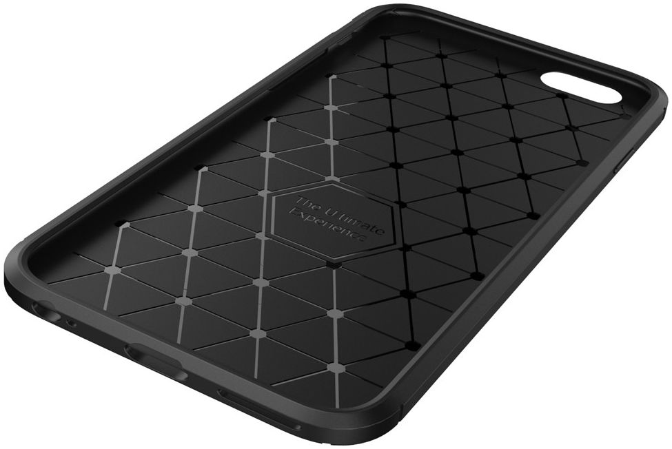 Apple iPhone 6(S) Siliconen Carbon Hoesje Zwart afbeelding 8
