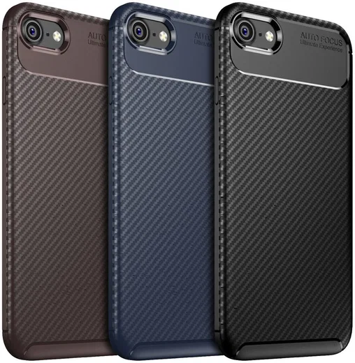 Apple iPhone 7 / 8 Siliconen Carbon Hoesje Zwart afbeelding 12