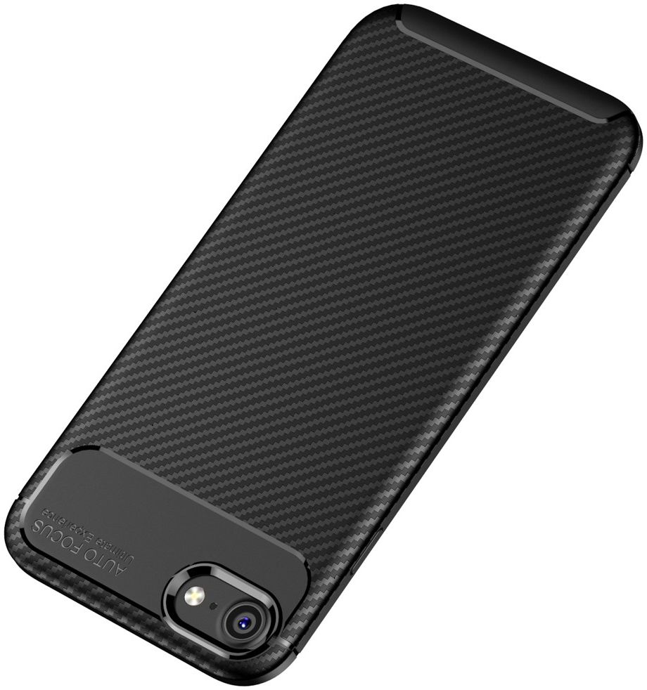 Apple iPhone 7 / 8 Siliconen Carbon Hoesje Zwart afbeelding 10