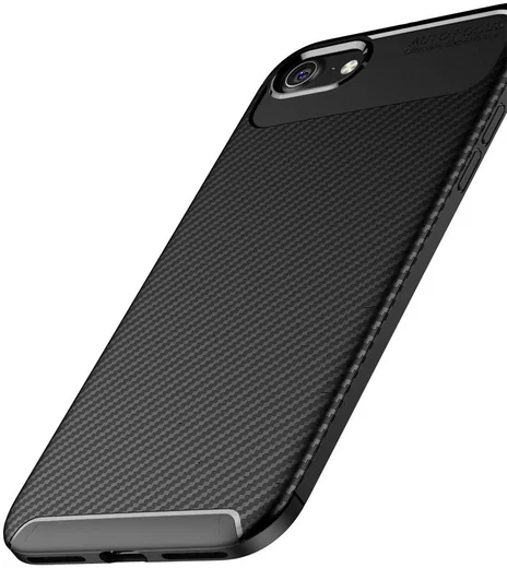 Apple iPhone 7 / 8 Siliconen Carbon Hoesje Zwart afbeelding 11