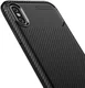 Apple iPhone XS / X Siliconen Carbon Hoesje Zwart afbeelding 2