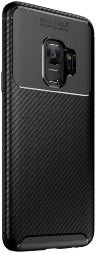 Samsung Galaxy S9 Siliconen Carbon Hoesje Zwart afbeelding 2