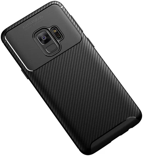 Samsung Galaxy S9 Siliconen Carbon Hoesje Zwart afbeelding 9