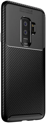 Samsung Galaxy S9 Plus Siliconen Carbon Hoesje Zwart afbeelding 2