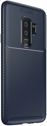 Samsung Galaxy S9 Plus Siliconen Carbon Hoesje Blauw afbeelding 2