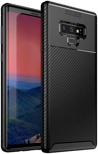 Samsung Galaxy Note 9 Siliconen Carbon Hoesje Zwart afbeelding 1