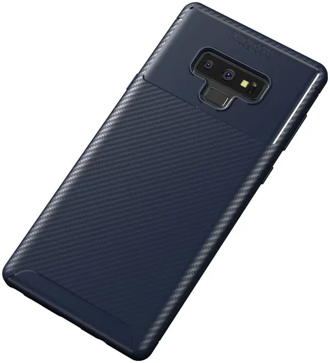 Samsung Galaxy Note 9 Siliconen Carbon Hoesje Blauw afbeelding 2