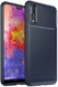 Huawei P20 Siliconen Carbon Hoesje Blauw afbeelding 1