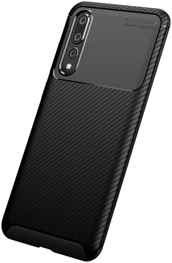 Huawei P20 Pro Siliconen Carbon Hoesje Zwart afbeelding 4