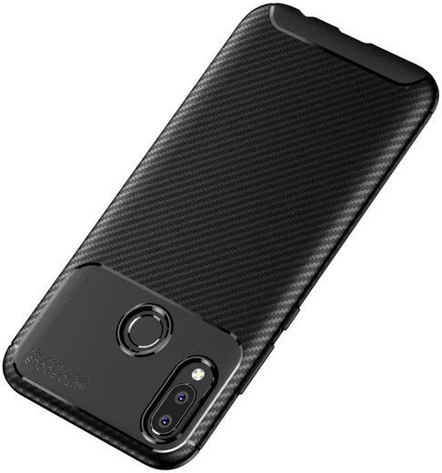 Huawei P20 Lite Siliconen Carbon Hoesje Zwart afbeelding 12