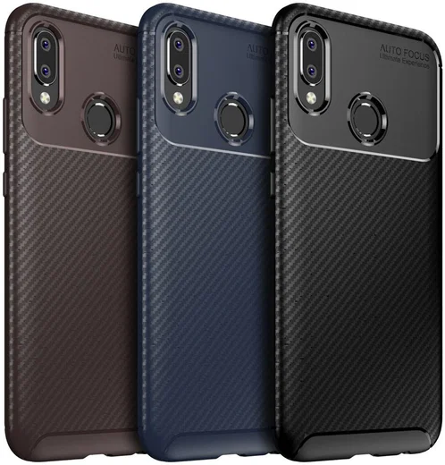 Huawei P20 Lite Siliconen Carbon Hoesje Zwart afbeelding 14