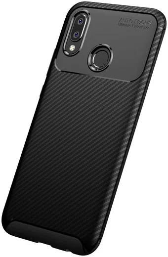 Huawei P20 Lite Siliconen Carbon Hoesje Zwart afbeelding 10