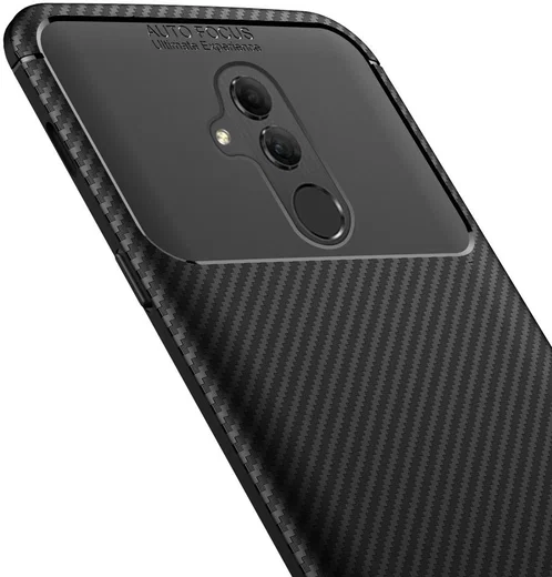 Huawei Mate 20 Lite Siliconen Carbon Hoesje Zwart afbeelding 6