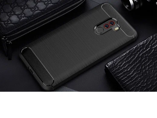 Xiaomi Pocophone F1 Brushed TPU Hoesje Zwart afbeelding 11