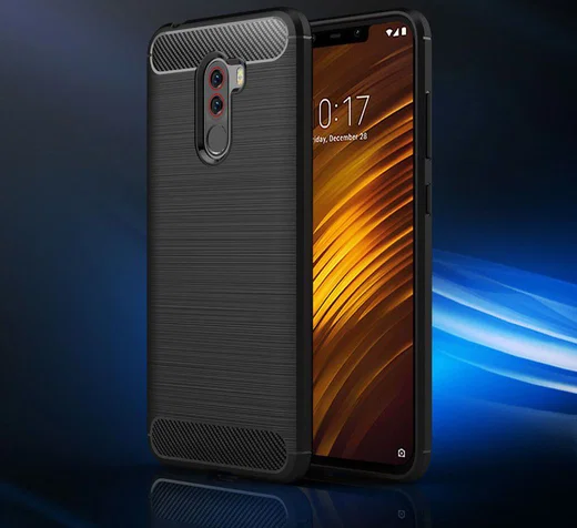 Xiaomi Pocophone F1 Brushed TPU Hoesje Zwart afbeelding 6