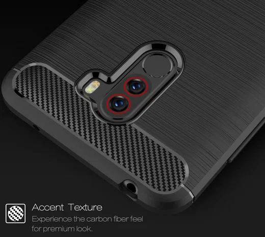 Xiaomi Pocophone F1 Brushed TPU Hoesje Zwart afbeelding 8